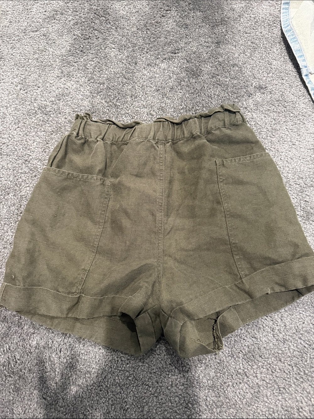 Wilfred Olive High-Waist Paperbag Shorts
